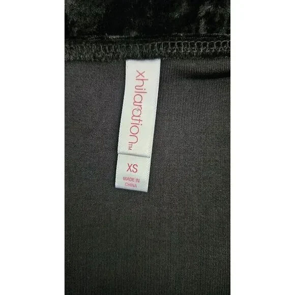 Xhilaration Slip Dress Size XS Black Velvet Mini Spaghetti Straps Adjustable - Picture 6 of 7